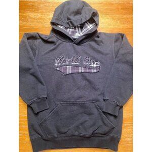 World Cup Black Plaid-Lined Hoodie With Embroidered Logo